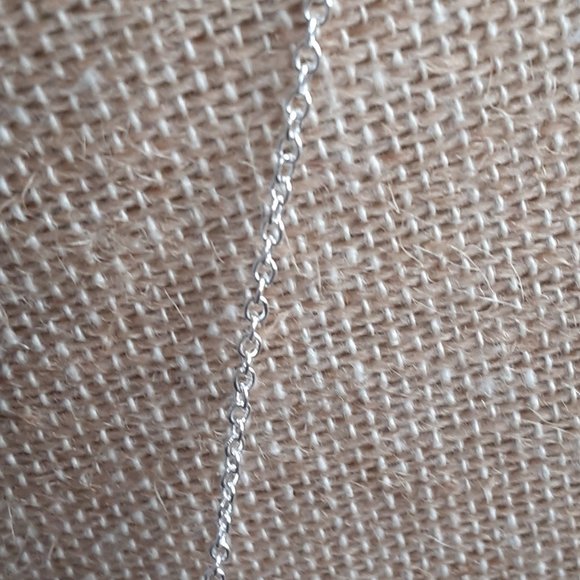 Natural blue sandstone Pendant in Silver Setting w 18" Silverplate Chain - Picture 4 of 8